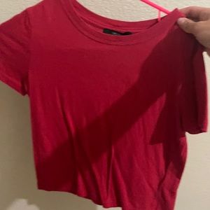 Women’s Small Red Cropped Shirt